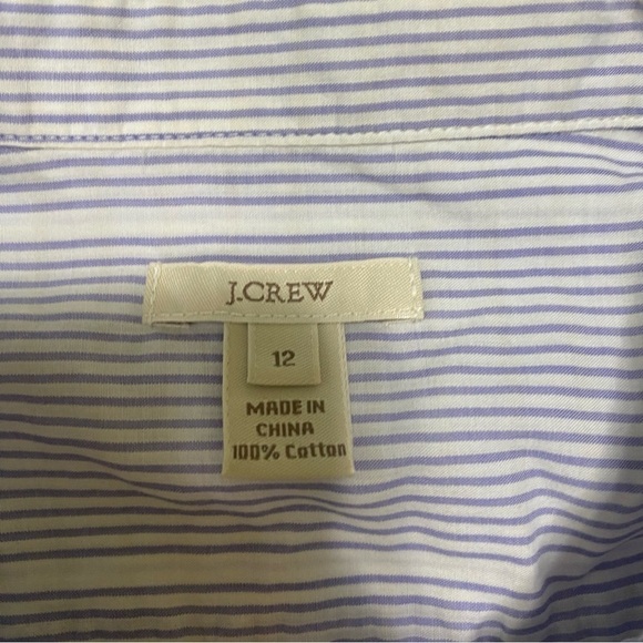 J Crew Striped Button-up Shirt Blouse Sz 12 - Picture 8 of 14
